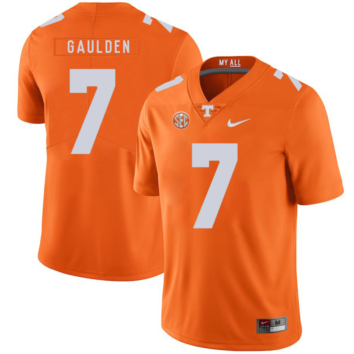 Men Tennessee Volunteers #7 Gaulden Orange Customized NCAA Jerseys->customized ncaa jersey->Custom Jersey